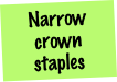 Narrow crown staples